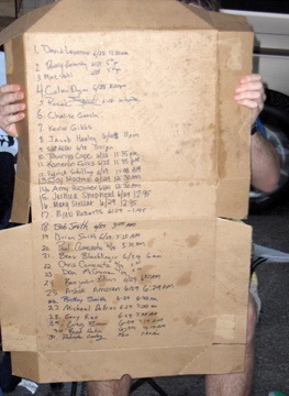 I'm 27th on the line preserving pizza box