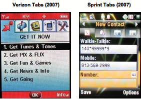 Verizon v. Sprint tabs